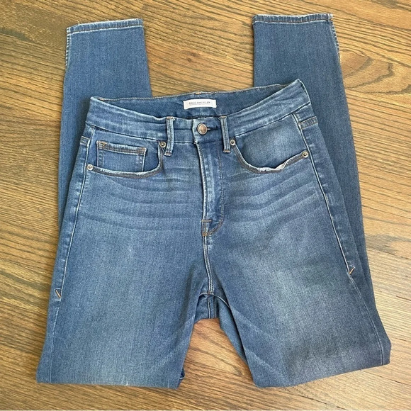 Good American Good Legs High Waist Side Slit Skinny Jean Blue204 size 27 - Picture 6 of 9